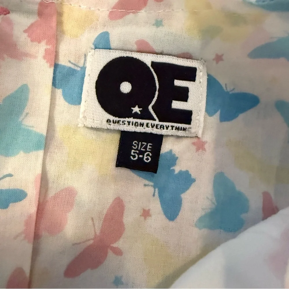 Question Everything Butterfly Print Kids Dress - Picture 2 of 7